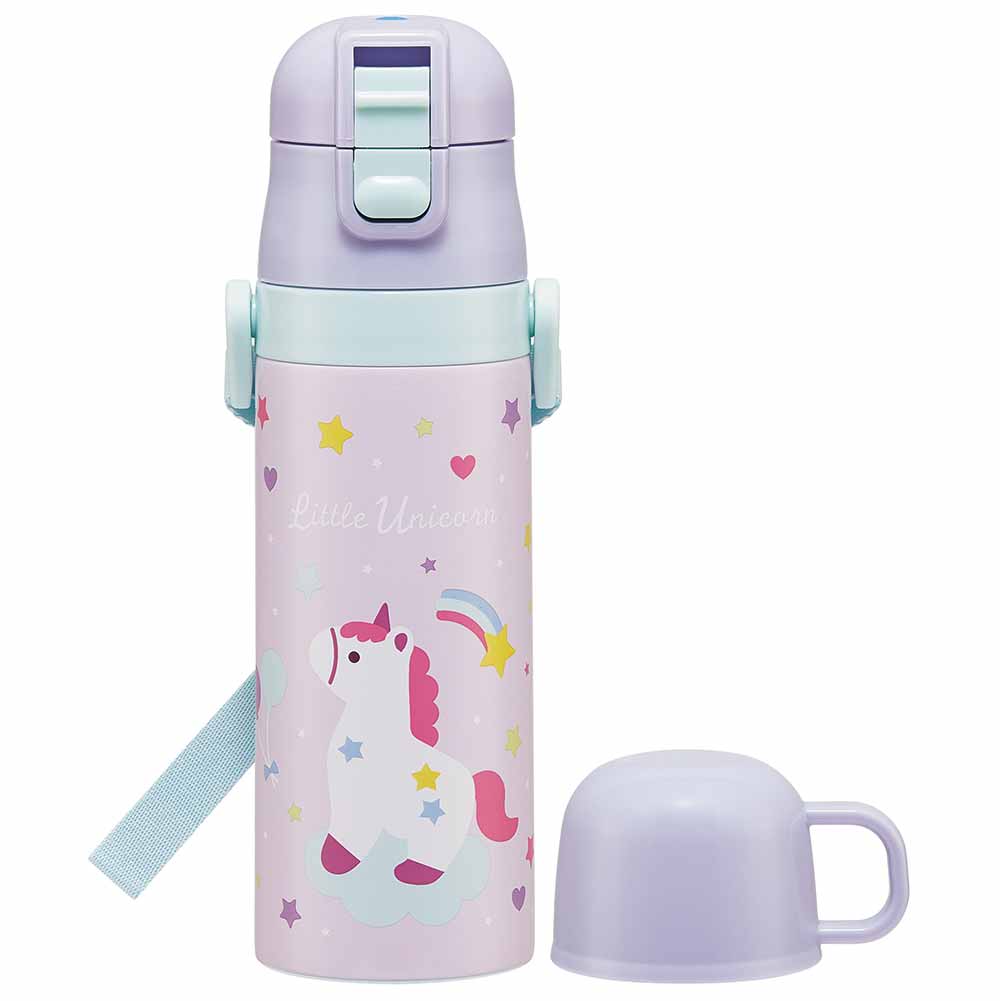 水筒 子供 ステンレス製2WAYボトル 直飲み470ml コップ 430ml SKDC4