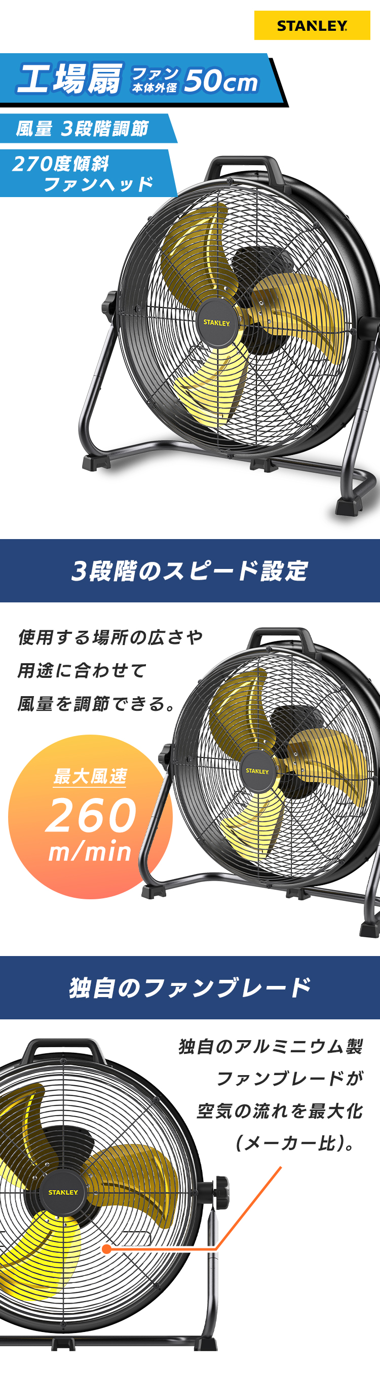 業務用扇風機 工場扇 50cm 床置き 大型扇風機 工業用扇風機 工場扇風機