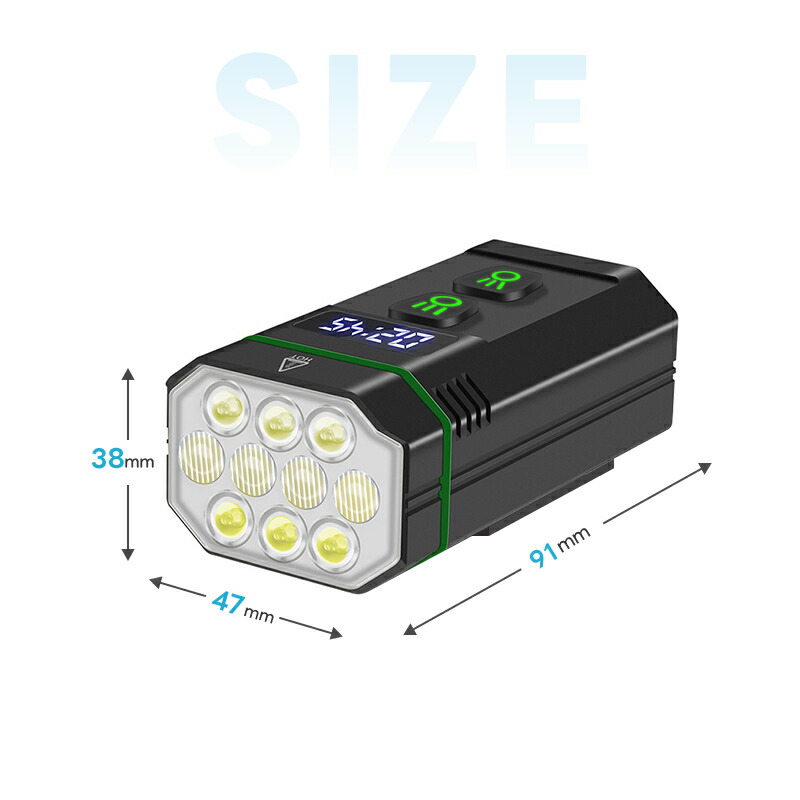 自転車ライト led ライト フロントライト 充電式 照明 屋外 usb 5000mAh 高輝度 防水機能 アルミ合金製 小型 IP66 明るさ調整 輝度調節 電池残量確認 自転車用 |  | 18