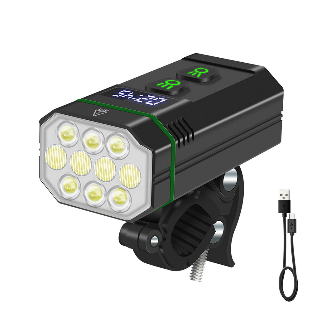 自転車ライト led ライト フロントライト 充電式 照明 屋外 usb 5000mAh 高輝度 防水機能 アルミ合金製 小型 IP66 明るさ調整 輝度調節 電池残量確認 自転車用 |  | 01