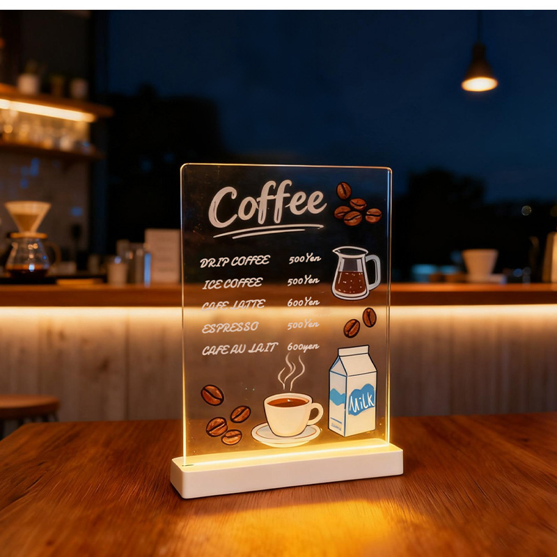 LEDアクリルメッセージボード 充電式 縦置きタイプ DIYお絵描きボード 手書きLED看板 LEDメッセージボード 店頭看板 LEDクリアボード アクリル看板 |  | 16