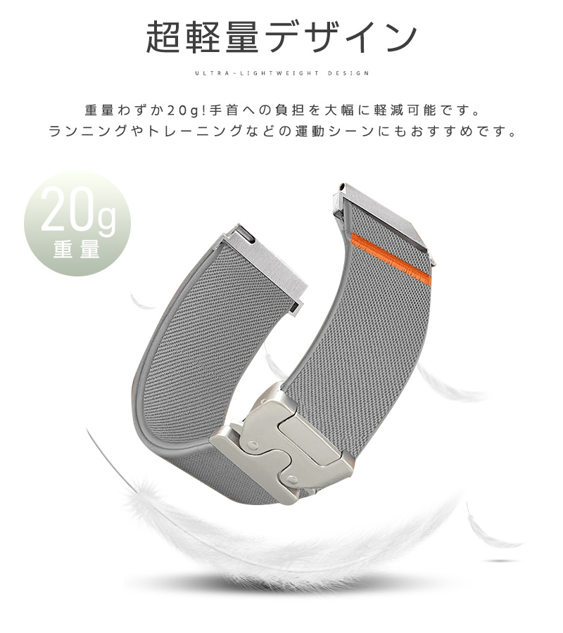 ナイロンバンド ウォッチバンド 交換用ベルト スマートウォッチバンド Watchバンド 20mm 22mm 長さ調節 ビジネスシーン 通気性 伸縮性 柔軟性 サイズ調整可能 |  | 13