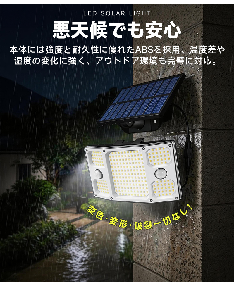 LEDソーラーライト ソーラーガーデンライト 屋外 防水 人感センサーライト 太陽光充電 ソーラー庭園灯 分離式ソーラーパネル 壁掛け 夜間自動点灯 自動消灯 |  | 13