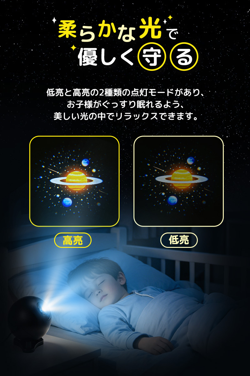 プラネタリウムプロジェクター 2in1 ナイトライト 星空プロジェクターライト スタープロジェクターライト リアルな星空効果 多機能 投影ライト フルHDレンズ |  | 08