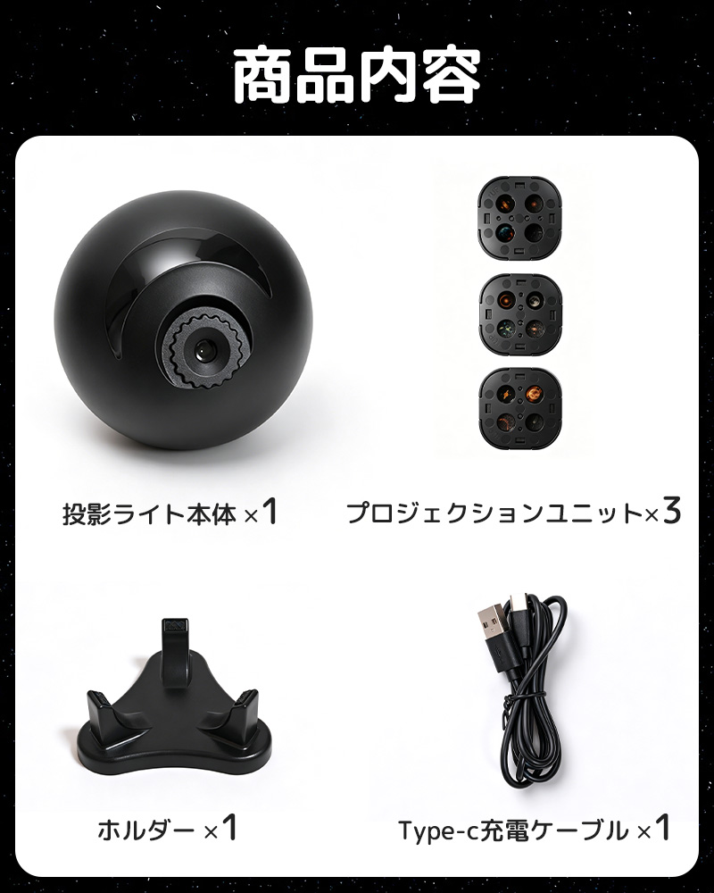 プラネタリウムプロジェクター 2in1 ナイトライト 星空プロジェクター