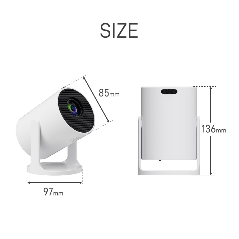 小型プロジェクター 家庭用プロジェクター ホームシアター WiFi6対応 Bluetooth搭載 720P 高精細 高画質 高輝度 360°回転 静音ジンバルスタンド レンズ防塵保護 |  | 21