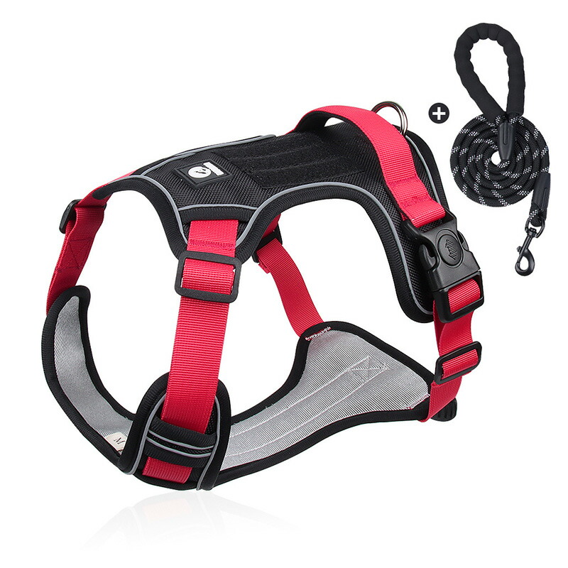 ペット用ハーネスとリードセット 犬 ハーネス 小型犬 中型犬 おしゃれ 犬用 胴輪 負担が少ない 犬具 ダブルロック メッシュ 抜けにくい犬具 簡単装着イヌ ドッグ |  | 01