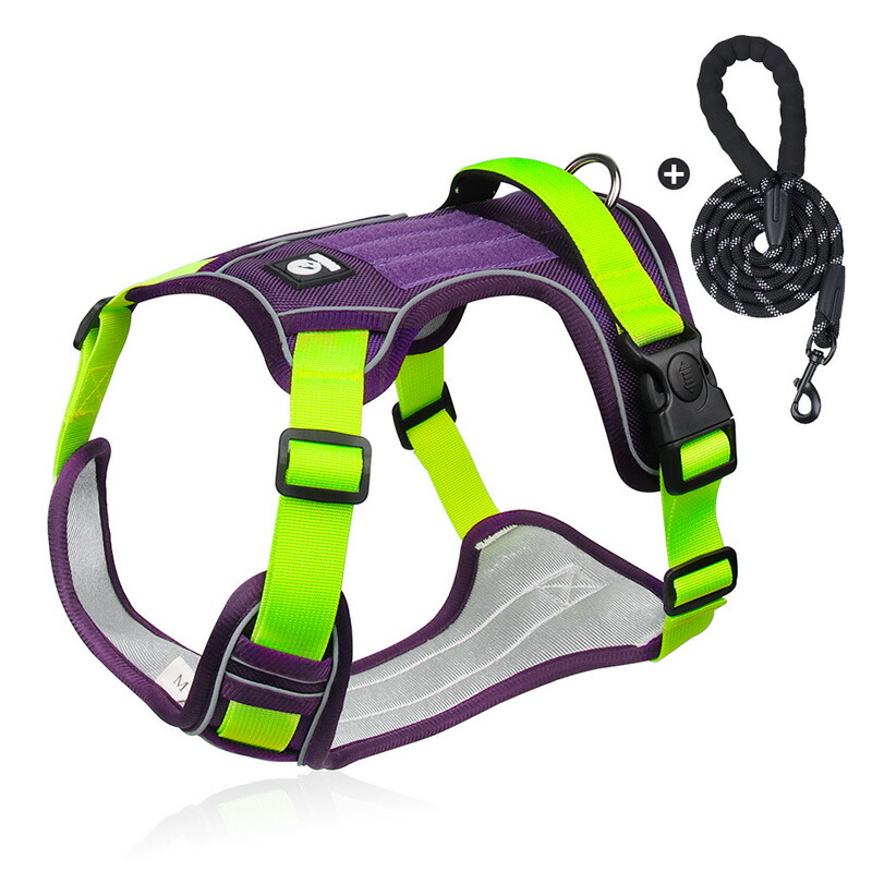 ペット用ハーネスとリードセット 犬 ハーネス 小型犬 中型犬 おしゃれ 犬用 胴輪 負担が少ない 犬具 ダブルロック メッシュ 抜けにくい犬具 簡単装着イヌ ドッグ |  | 02