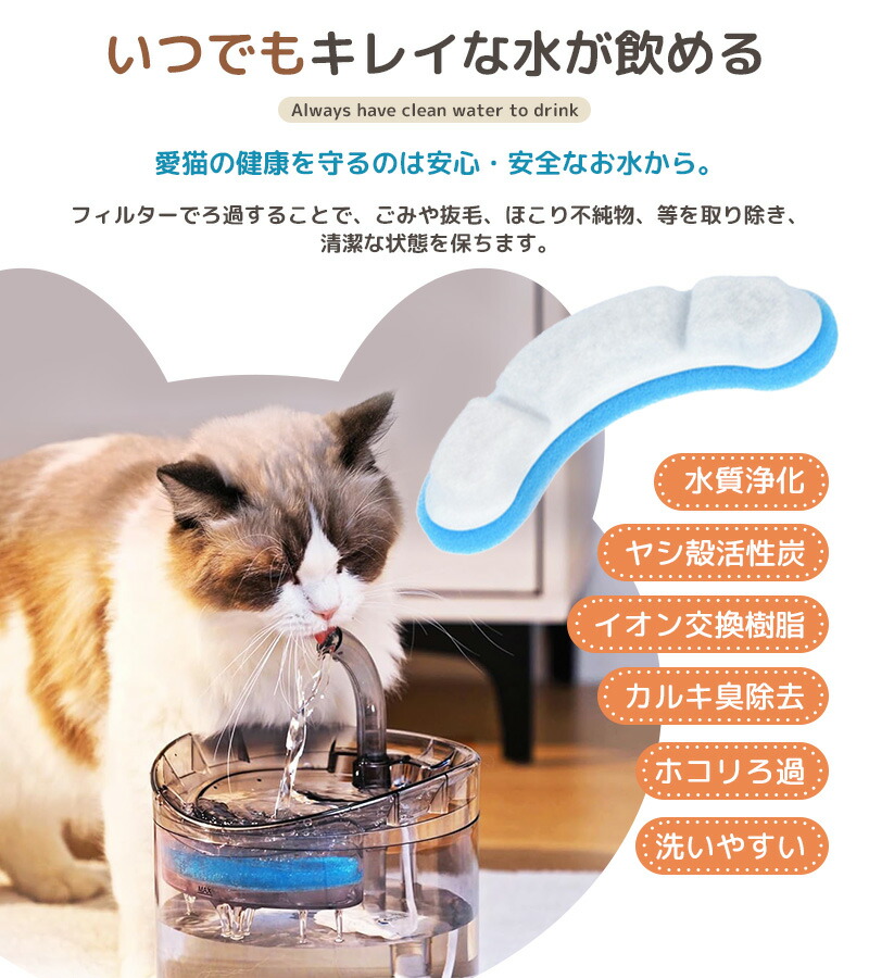 自動給水器用交換フィルター 新鮮な水 清潔なお水 浄水フィルター