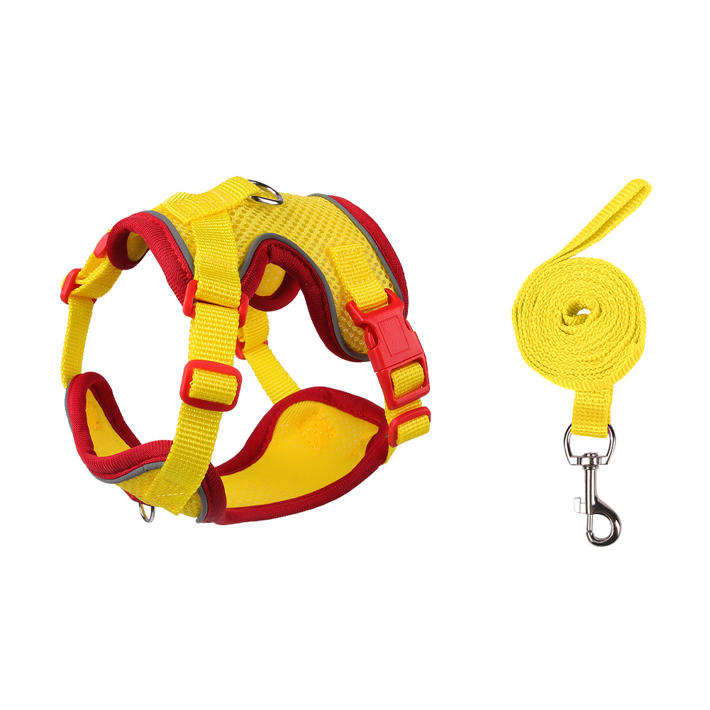 ペット用ハーネスとリードセット 犬用 猫 リード 散歩用 通気性 メッシュタイプ H型ハーネス 小型犬 中型犬 ワンコ 超軽量 洗える S M L XL 着脱簡単 カワイイ |  | 02