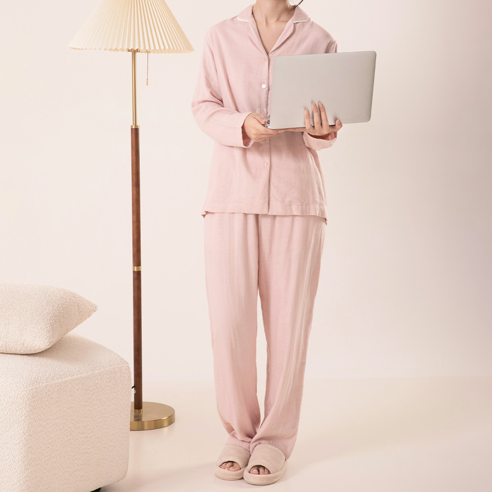【40%OFF】パジャマ 上下セット 3重ガーゼ ガーゼパジャマ レディース 竹レーヨンパジャマ 長袖 秋 春 冬 前開き パジャマ 寝巻き ルームウェア お揃い コットン |  | 21