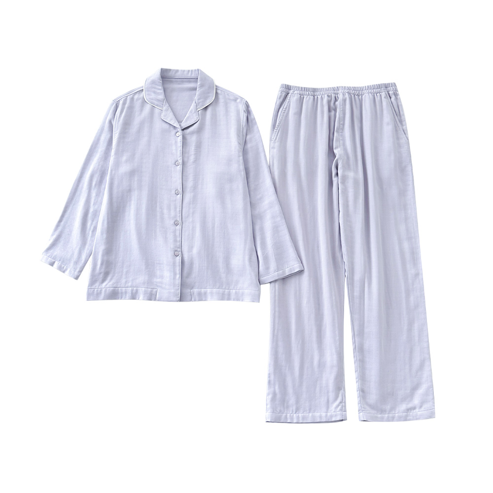 【40%OFF】パジャマ 上下セット 3重ガーゼ ガーゼパジャマ レディース 竹レーヨンパジャマ 長袖 秋 春 冬 前開き パジャマ 寝巻き ルームウェア お揃い コットン |  | 03