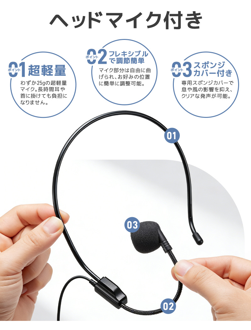 拡声機 拡声器 ポータブル拡声器 ハンズフリー スピーカー マイク ポータブル 小型 コンパクト 案内 誘導用 ツアーガイド USB充電式 microSDカード対応 mp3 |  | 12