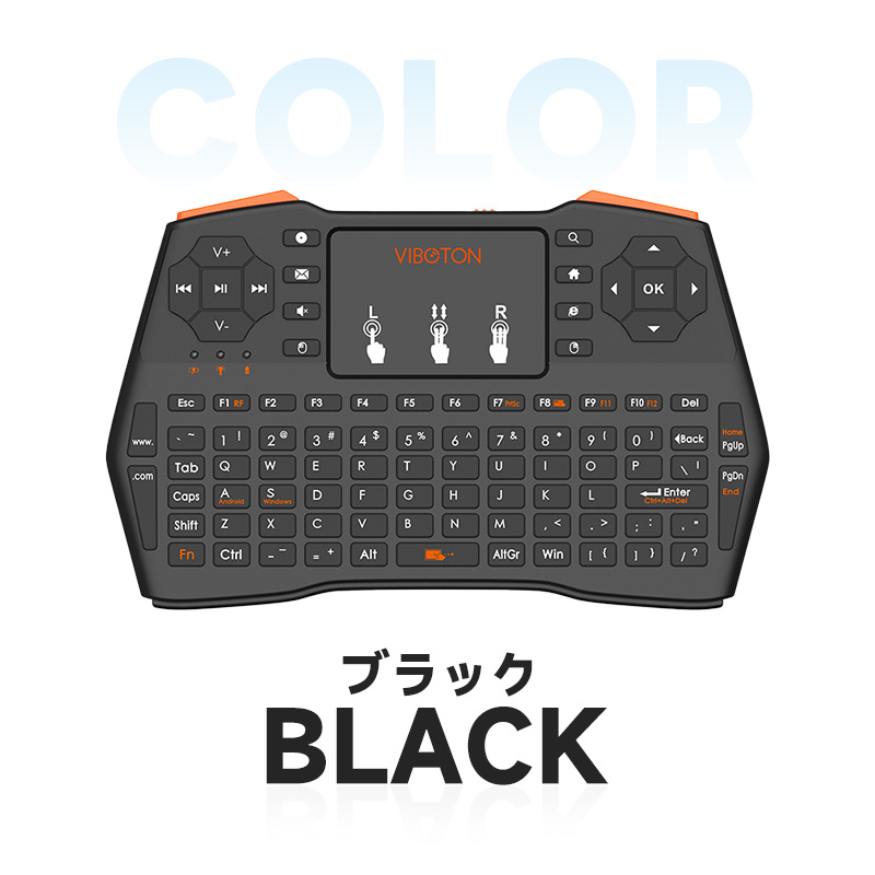ワイヤレスキーボード ミニキーボード Mini keyboard タッチパッド搭載 2.4GHz 無線 小型キーボード 無線キーボード 英語配列 マウス一体型 超小型 高感度｜inskk｜18