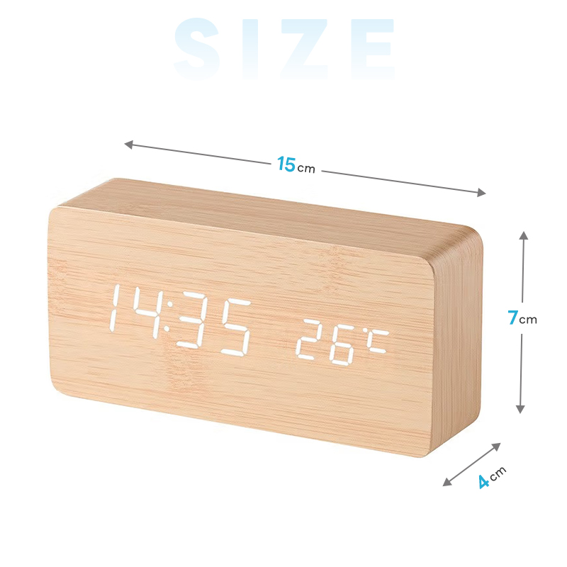 目覚まし時計 置き時計 デジタル時計 卓上時計 アラーム時計 木目調 温度計 カレンダー 振動/音感センサー 輝度調節 設定記憶 USB給電 LED表示 おしゃれ 北欧 |  | 24