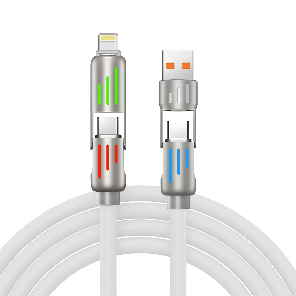 4in1急速充電ケーブル 240Ｗ 急速充電 耐久性 USBシリコンケーブル TYPE-C iPhone 1M LEDライト PD3.1 ケーブル 480Mbps type-cケーブル 高性能チップ |  | 04