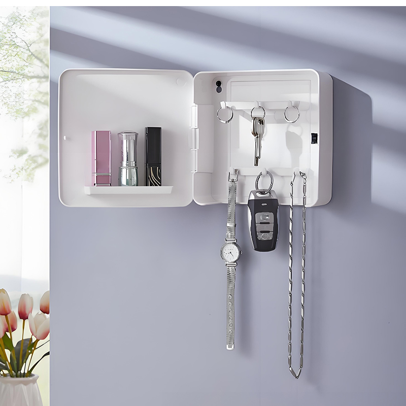 キーフック 壁掛け おしゃれ 収納 ドア 玄関 キーケース キーボックス 収納家具 扉付き キーホルダー 白 黒 北欧 インテリア 雑貨 両面テープ 鍵入れ 印鑑 2段 |  | 12