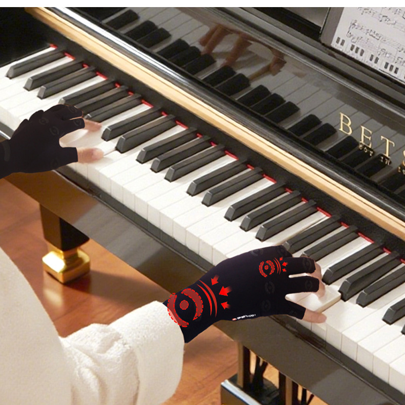 着圧手袋 着圧グローブ サポート手袋 関節炎対策 腱鞘炎 指先操作OK スマホ操作 弾力素材 圧力アップ 男女兼用 S M Lサイズ 仕事用 運転用 タイピング |  | 16