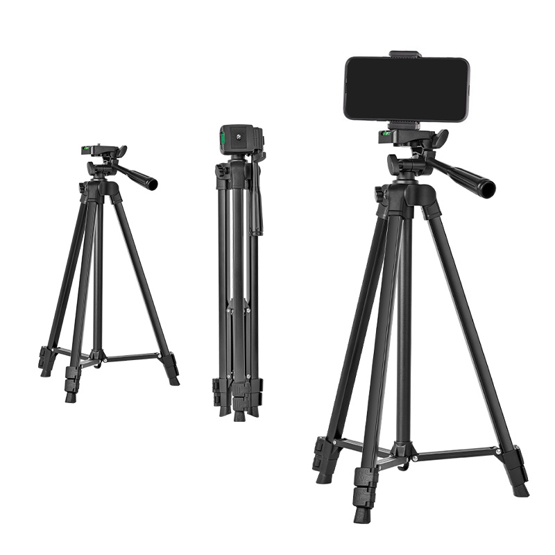 【10%OFF】三脚 カメラ用 スマホ三脚 超軽量三脚 折りたたみ三脚 ビデオカメラ三脚 撮影用 130cm 俯瞰撮影 一眼レフ 収納袋付き 3段階伸縮 UNC1/4インチ 360回転 |  | 15