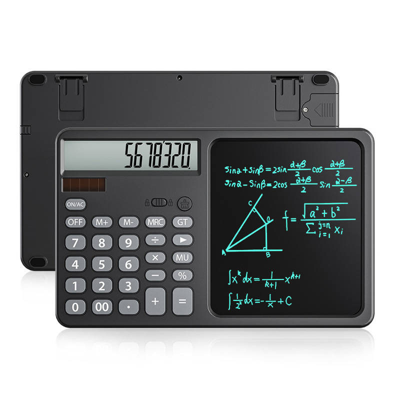 電子メモ付き電卓 メモ電卓 2in1電卓 電子メモパッド ソーラー式 電池式 LCDメモ付 12桁電卓 ワンタッチで消去 2電源電卓 誤削除防止 消去ロック機能 |  | 14