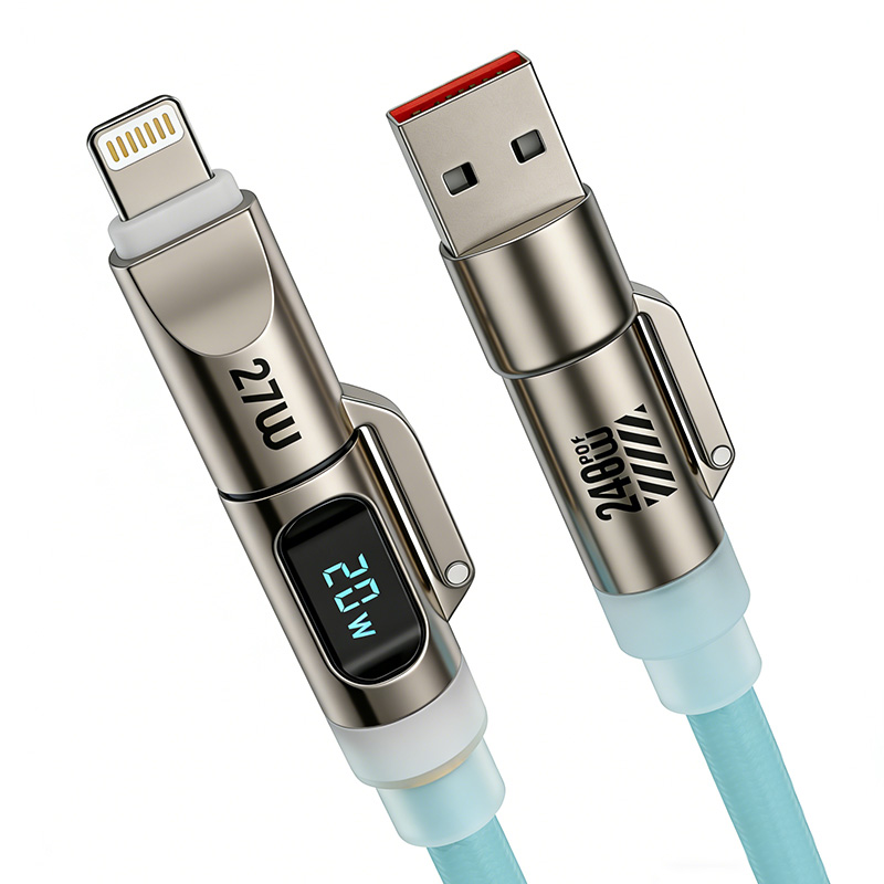 4in1急速充電ケーブル 240Ｗ 急速充電 耐久性 USBシリコンケーブル TYPE-C iPhone 2M LEDライト LEDデジタル表示 480Mbps type-cケーブル 高性能チップ |  | 19