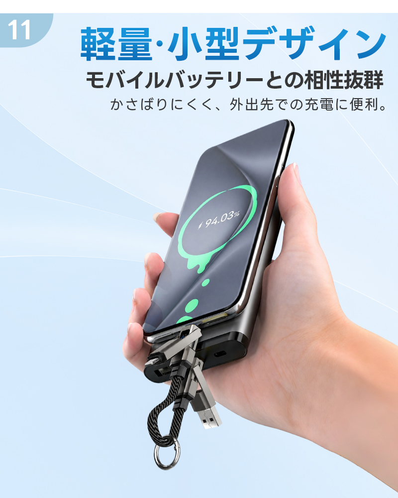 キーホルダー型充電ケーブル 4in1充電ケーブル キーホルダー型 0.2m USB-C 急速充電 65W PD3.1対応 Lighting 充電ケーブル 40Gbps データ転送 編み込み 高耐久 |  | 17