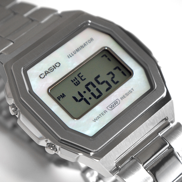 CASIO カシオ Vintage ヴィンテージシリーズ スタンダード ユニセックス フルメタル デジタル 腕時計 ホワイト シルバー  マザーオブパール A1000D-7 :A1000D-7:INST 通販 