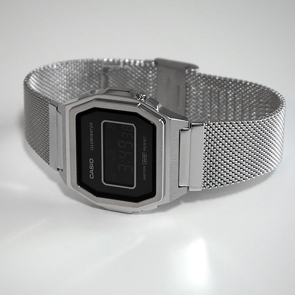 CASIO カシオ Vintage ヴィンテージシリーズ スタンダード ユニセックス フルメタル デジタル 腕時計 ブラック シルバー  マザーオブパール A1000M-1B