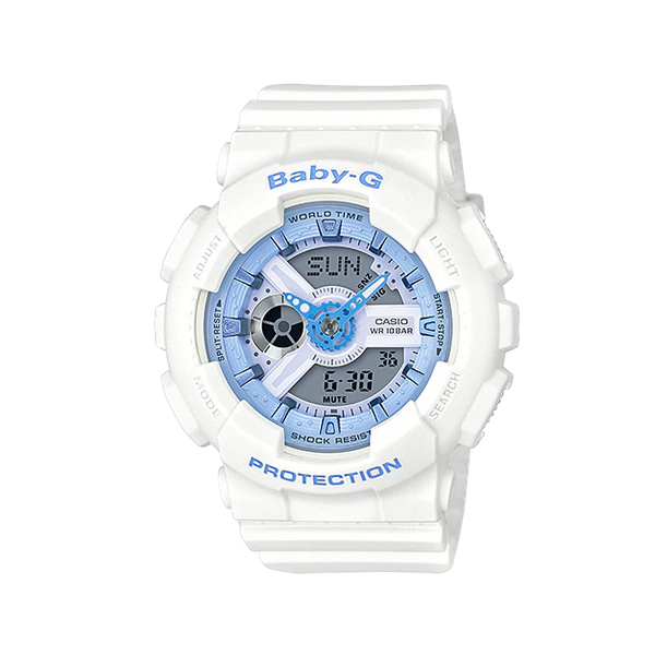 BABY-G ベビーG ベビージー Beach Colors シリーズ カシオ CASIO アナデジ 腕時計 ホワイト スカイブルー  BA-110BE-7A 逆輸入海外モデル