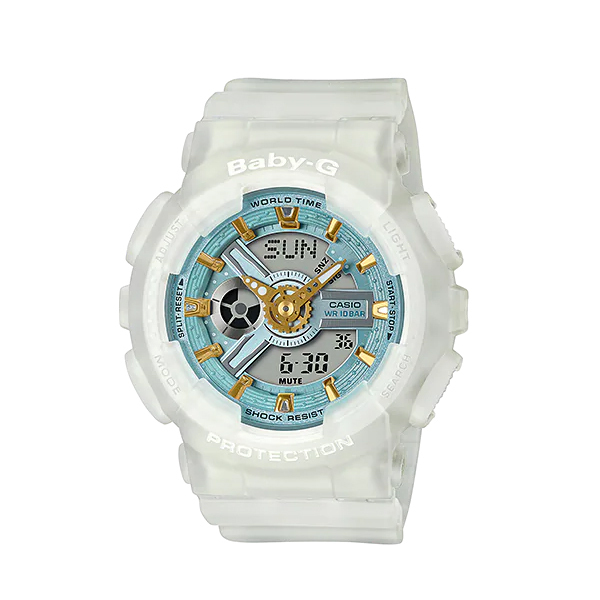 BABY-G ベビーG ベビージー Sea Glass Colors シリーズ カシオ CASIO アナデジ 腕時計 ホワイト スケルトン ゴールド  BA-110SC-7A 逆輸入海外モデル