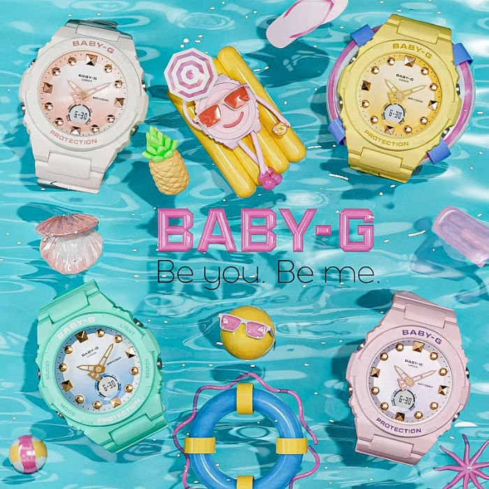 BABY-G ベビーG ベビージー カシオ CASIO アナデジ 腕時計 ピンク パープル ペールピンク 薄紫 ノスタルジック BGA-320-4A  逆輸入海外モデル