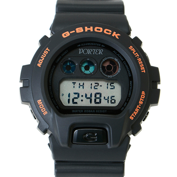 PORTER × G-SHOCK 吉田カバン Gショック DW-6900 限定モデル カシオ CASIO デジタル 腕時計 ブラック オレンジ  DW-6900FS-PORTER 国内正規モデル