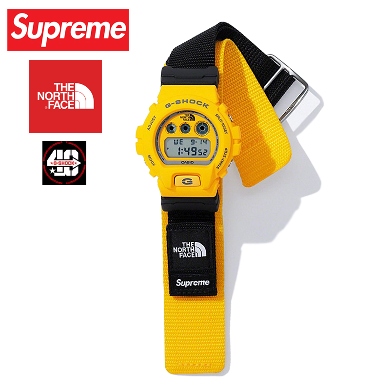 ［新品/未使用］Supreme×THE NORTH FACE×G-SHOCK 限定トリプルコラボモデル Gショック カシオ デジタル 腕時計 イエロー  DW-6900NS-9JR 国内正規モデル