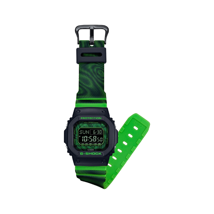 G-SHOCK Gショック Time distortion シリーズ WEB限定カラー カシオ CASIO デジタル 腕時計 グリーン ブラック  蛍光カラー DW-D5600TD-3 逆輸入海外モデル