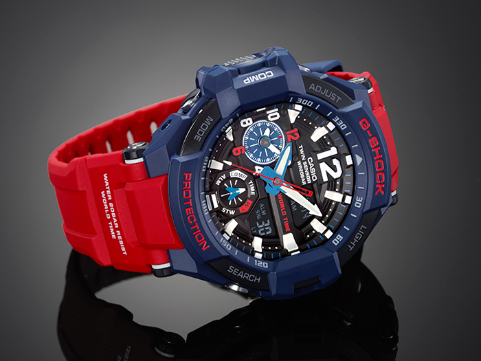 【海外限定品美品】G-SHOCKグラビティマスターGA-1100ネイビー×レッド G-SHOCK Gショック マスターオブG GRAVITYMASTER グラビティ
