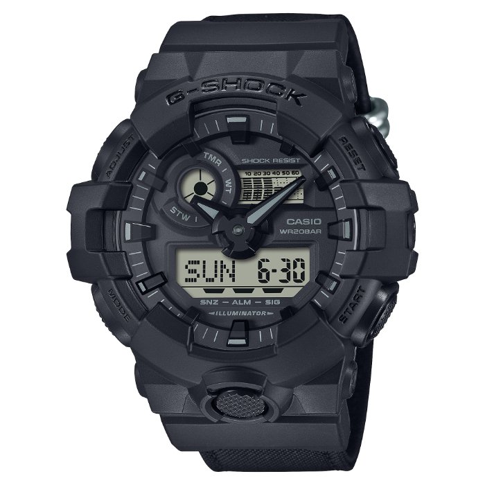 G-SHOCK Gショック Utility black ユーティリティブラックシリーズ カシオ CASIO アナデジ 腕時計 ブラック クロスバンド  GA-700BCE-1A 逆輸入海外モデル