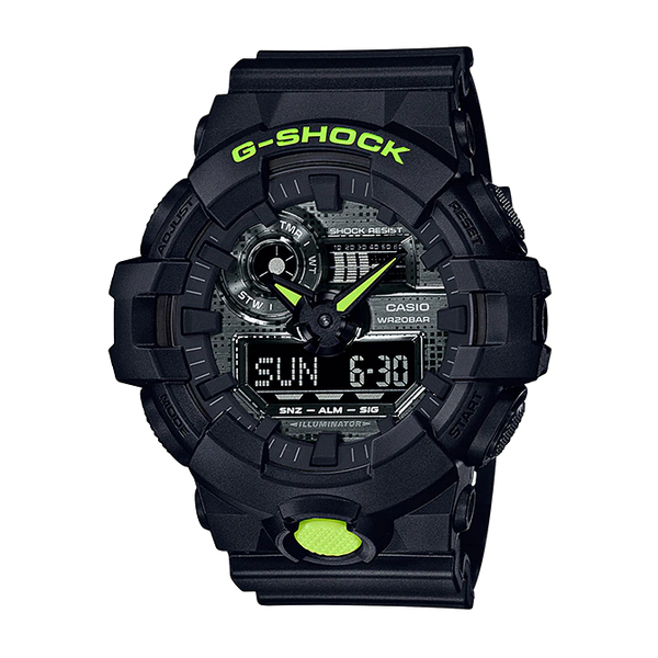 【未使用級超美品】G-SHOCK アナデジGA-700DCマットブラック電池新品 G-SHOCK Gショック ジーショック GA-700 Black and Yellow