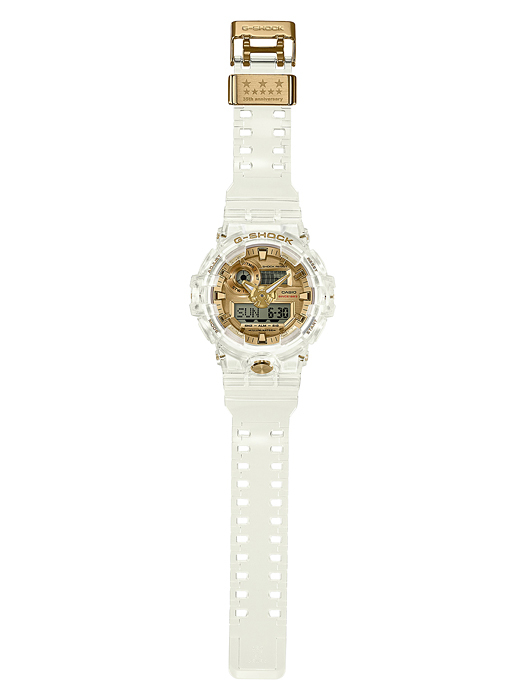 G-SHOCK Gショック ジーショック 35周年限定 GLACIER GOLD カシオ CASIO 逆輸入海外モデル アナデジ 腕時計  クリアスケルトン ゴールド GA-735E-7A