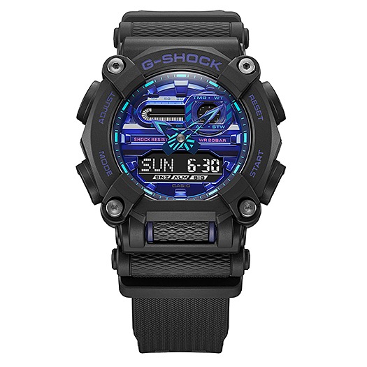 G-SHOCK Gショック Virtual Blueシリーズ カシオ CASIO アナデジ 腕時計 ブラック ブルー GA-900VB-1A  逆輸入海外モデル