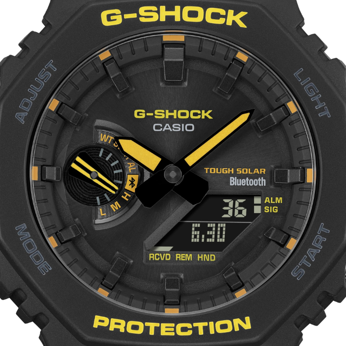 【ウサギのココア】G-SHOCK デジタル腕時計 ブラック/イエロー G-SHOCK、ブラックにイエローの“警戒色”を加えた5モデル