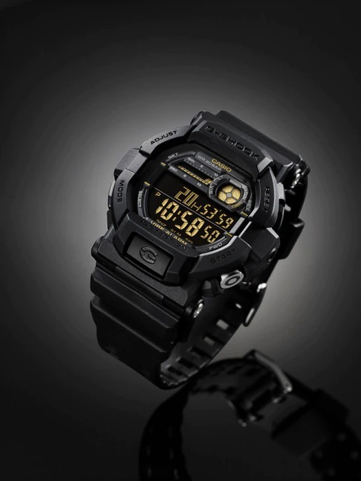 G-SHOCK Gショック ジーショック GD-350 カシオ CASIO デジタル 腕時計 オールブラック イエロー GD-350-1B  逆輸入海外モデル