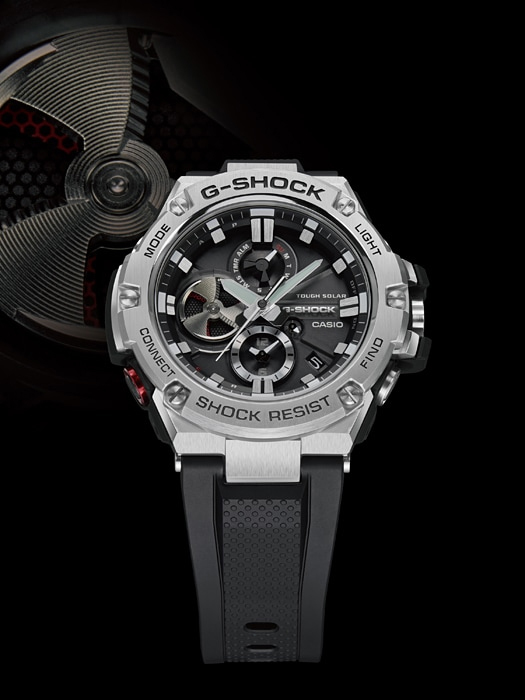 G-SHOCK Gショック G-STEEL Gスチール スマートフォンリンク カシオ CASIO ソーラー アナログ 腕時計 ブラック シルバー  GST-B100-1A 逆輸入海外モデル