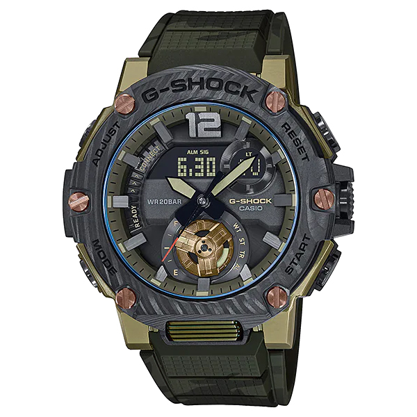 CASIO カシオ 時計 G-SHOCK G-STEEL GST-B300 Series GST-B300XB-1A3JF ブラック カーキ系 樹脂 ステンレススチール カーボン メンズ アナデジ 美品 gst-b300xb-1a3jf-a.jpg