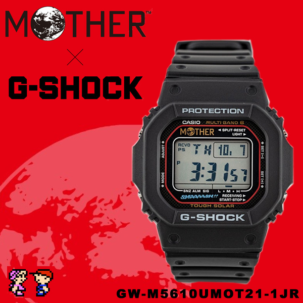 MOTHER×G-SHOCK ほぼ日 別注限定モデルORIGIN 5600シリーズ カシオ CASIO 電波 ソーラー デジタル 腕時計 ブラック  GW-M5610UMOT21-1JR 国内正規モデル