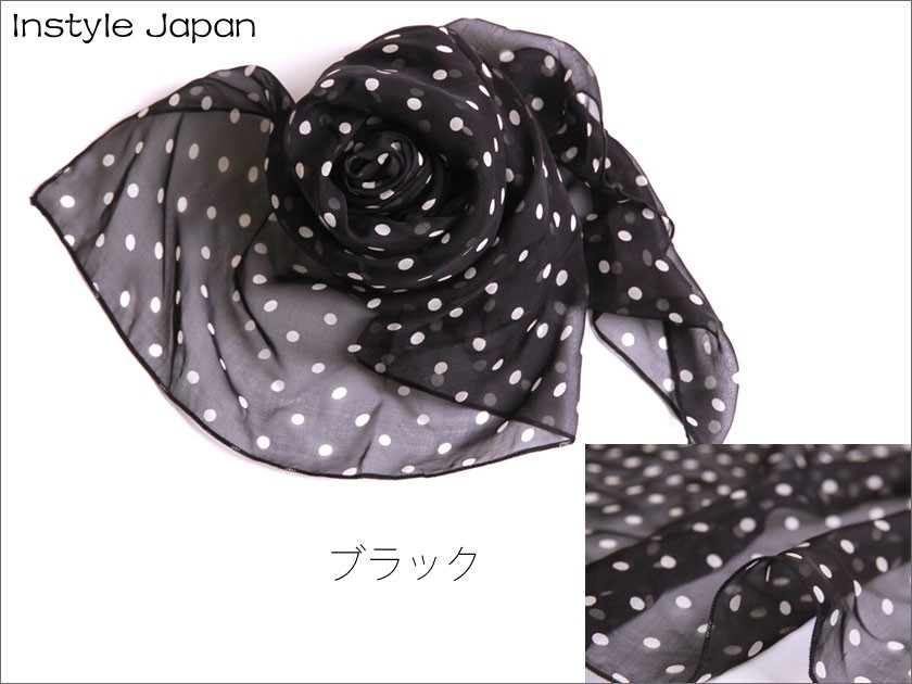 Instyle Japan スカーフ レディース ストール シルク100% ドット