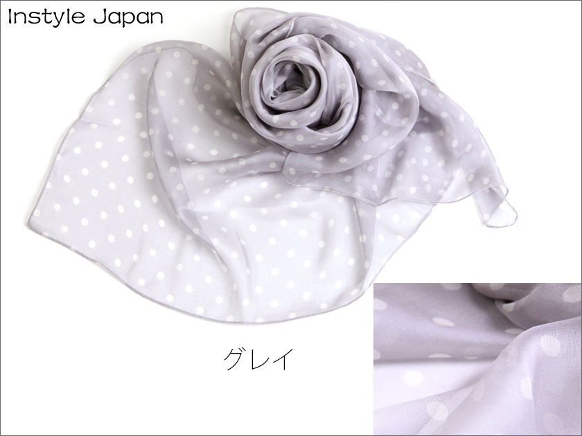 Instyle Japan スカーフ レディース ストール シルク100% ドット