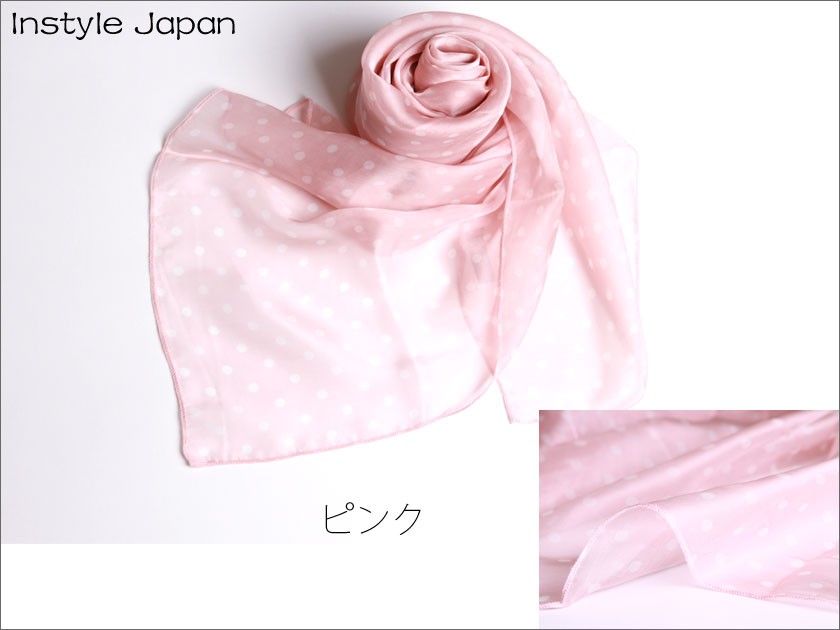 Instyle Japan スカーフ レディース ストール シルク100% ドット