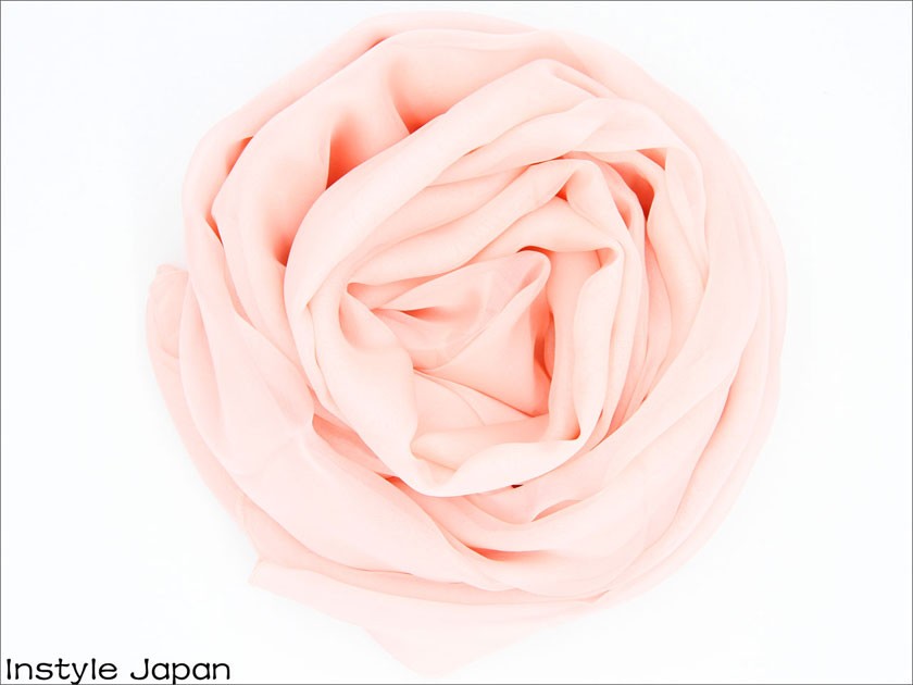 スカーフ レディース ストール シルク100% ペールピンクA 桜 さくら貝 