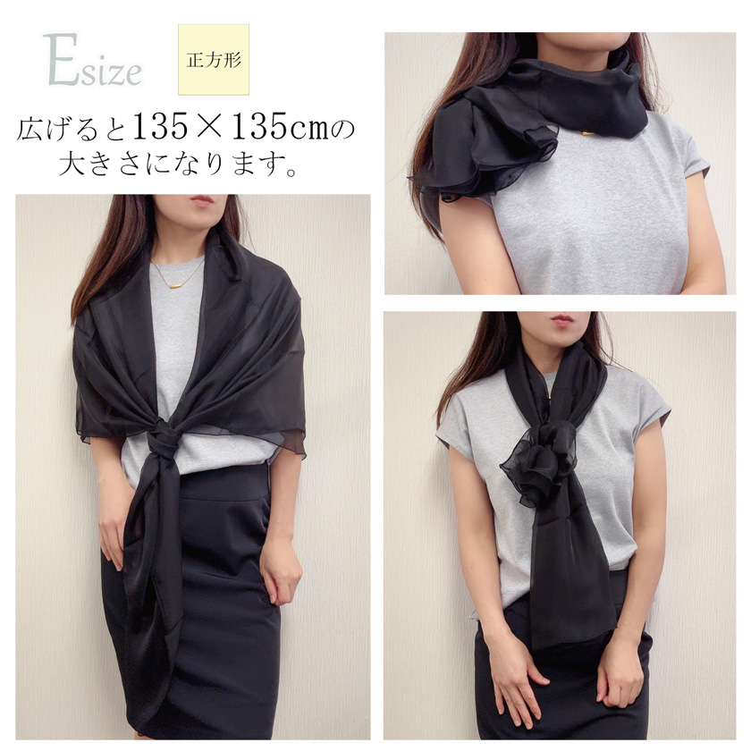 Instyle Japan（インスタイルジャパン） スカーフ シルク100% ブラック