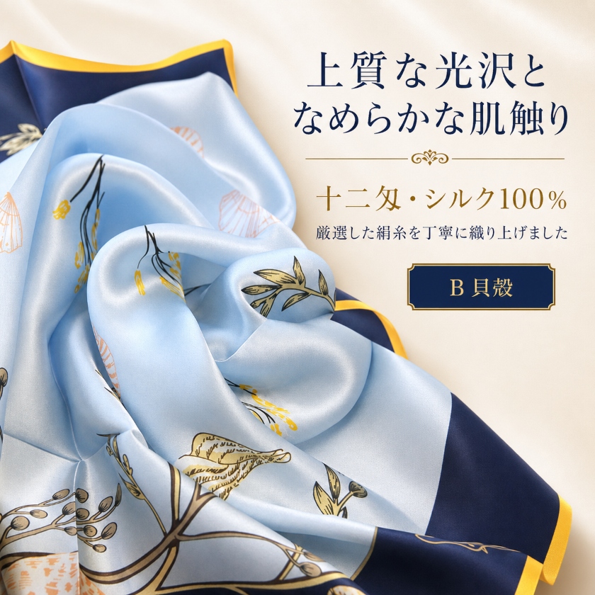 Instyle Japan（インスタイルジャパン） シルク100% 大判スカーフ 90